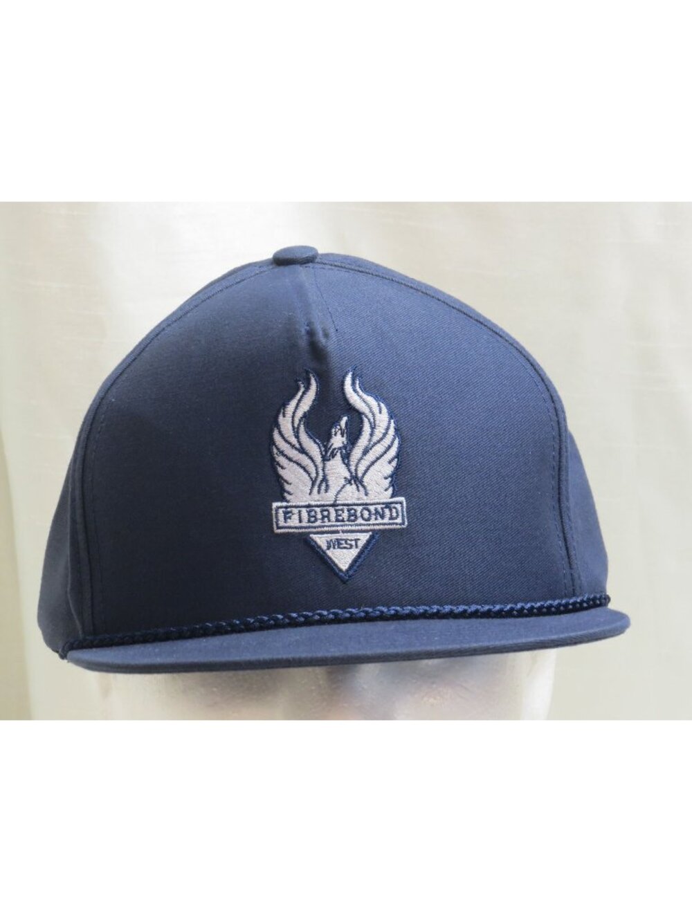 Vtg Fibrebond West Hat Made in USA Navy Blue Rope Snapback Gorpcore Workwear Cap